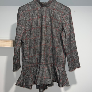 Zara plaid mock‎ neck long sleeve tunic dress